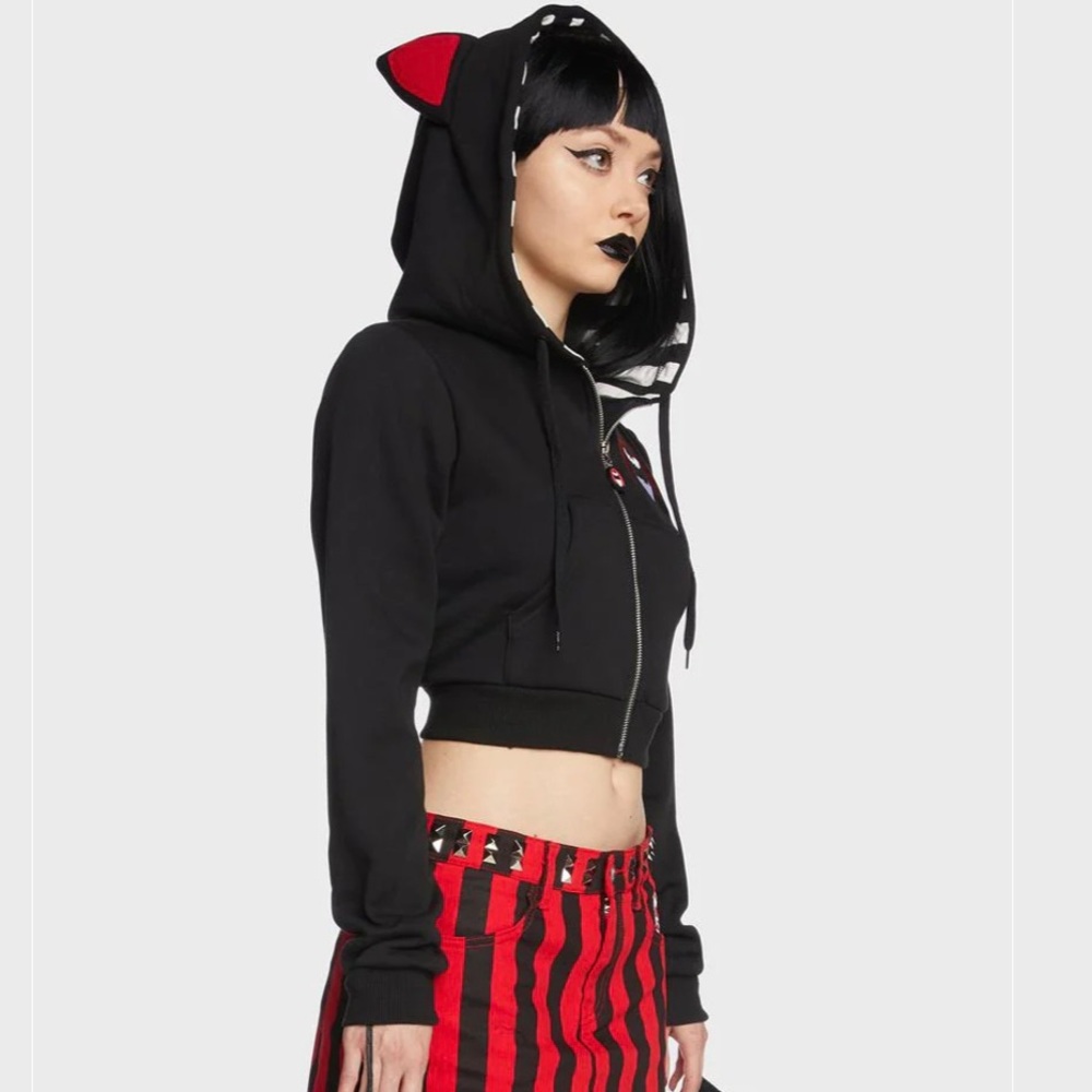 ISO In search of DO NOTBUY Emily The Strange X Dollskill cat conspiracies hoodie - Picture 3 of 4